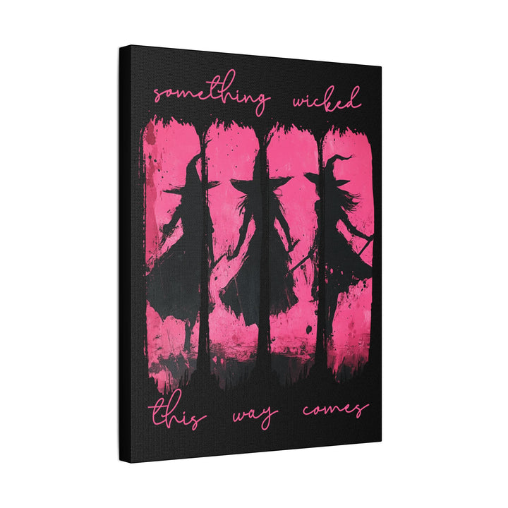 “Something Wicked” Witch Silhouette Canvas – Chaos in Hot Pink