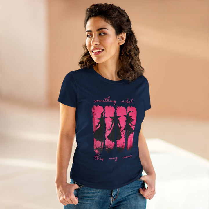 “Something Wicked” – Witches Walk in Hot Pink Tee Graphic T-shirt