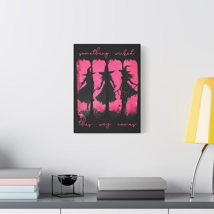 “Something Wicked” Witch Silhouette Canvas – Chaos in Hot Pink