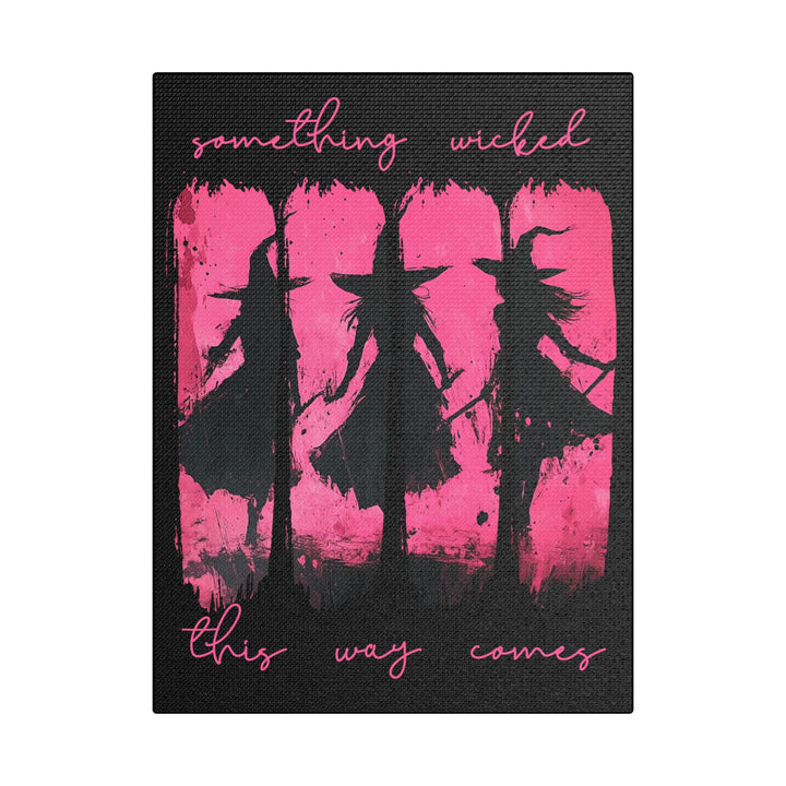 “Something Wicked” Witch Silhouette Canvas – Chaos in Hot Pink