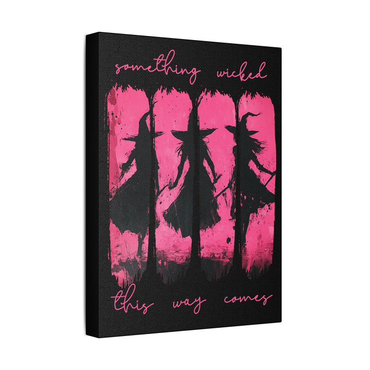 “Something Wicked” Witch Silhouette Canvas – Chaos in Hot Pink