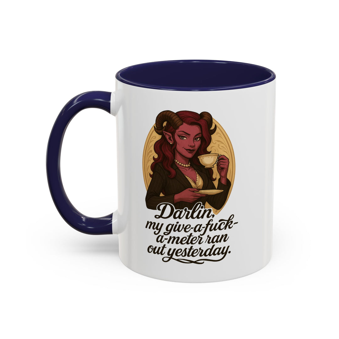 "Give-a-Fuck-o-Meter" Sass Mug – Out of Fucks, Full of Coffee