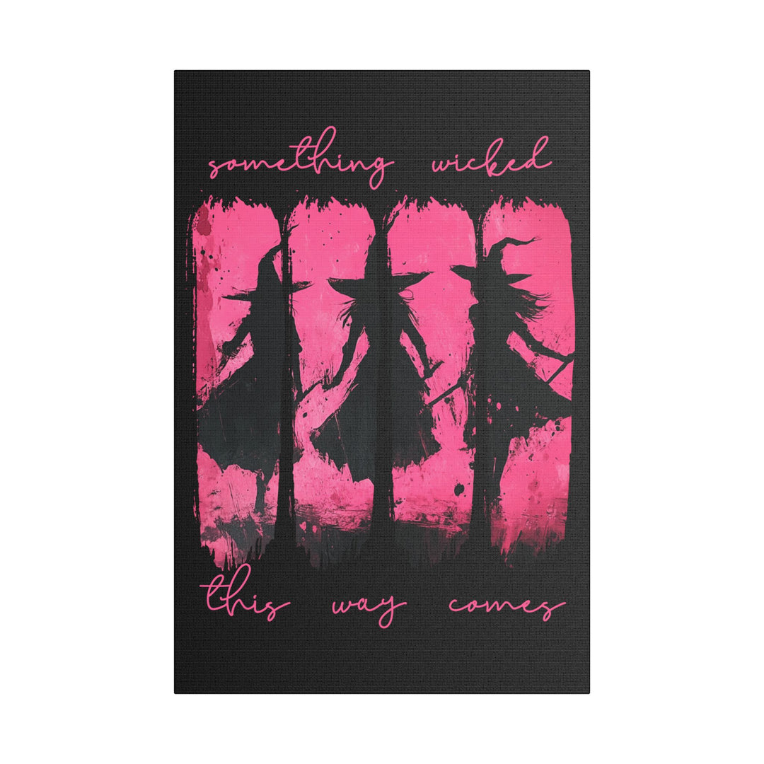 “Something Wicked” Witch Silhouette Canvas – Chaos in Hot Pink