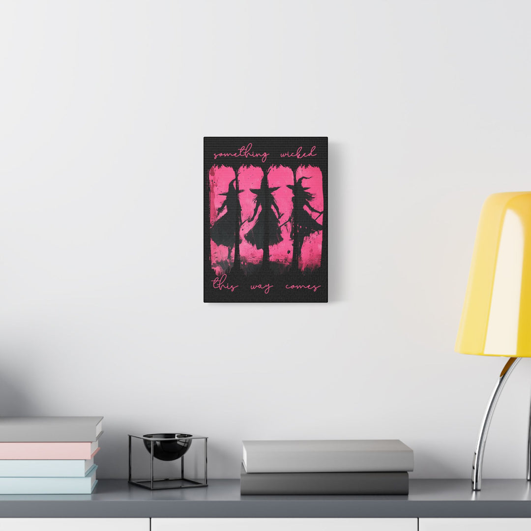 “Something Wicked” Witch Silhouette Canvas – Chaos in Hot Pink