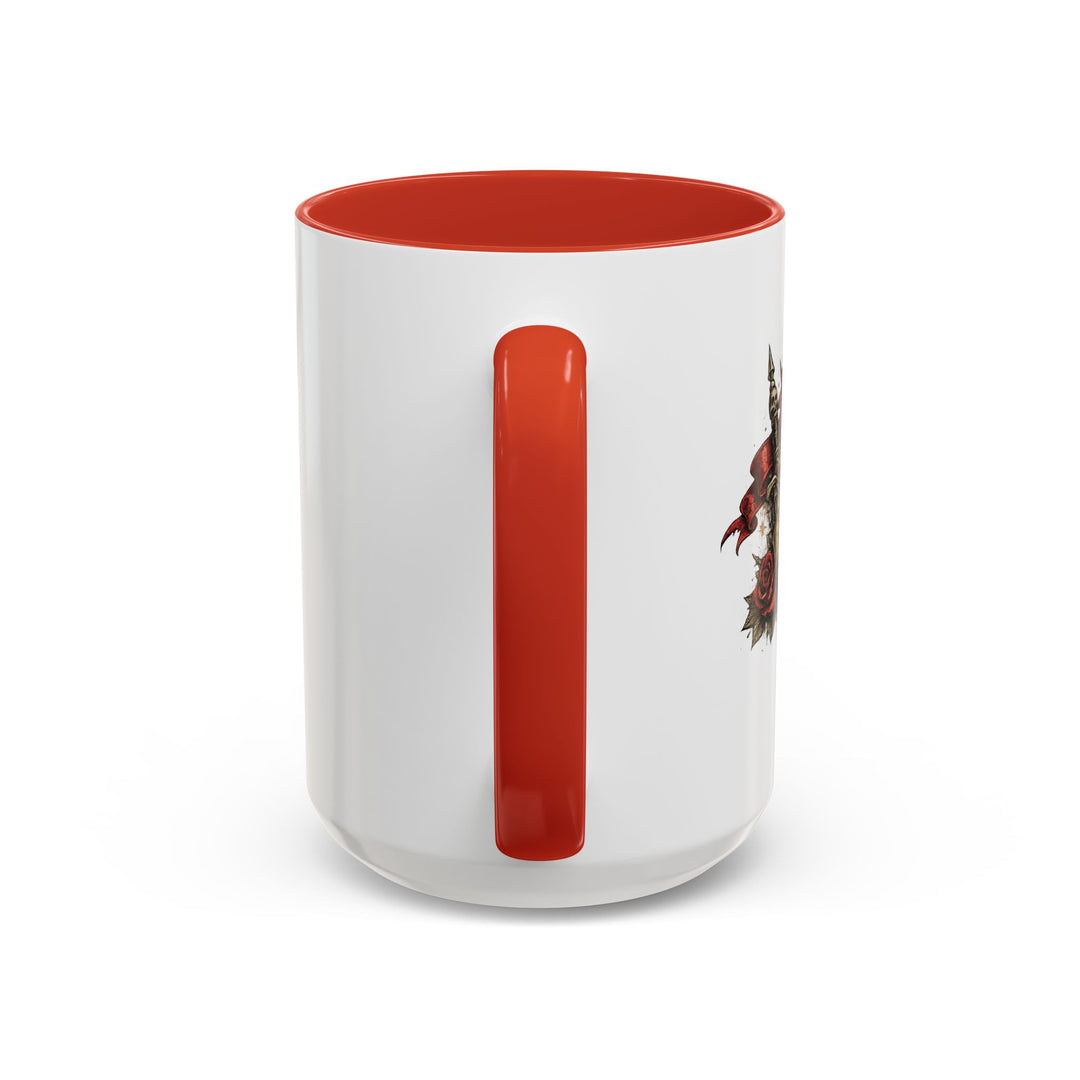 “Built From Red Flags & Bad Decisions” Accent Mug – Chaos Survivor Edition