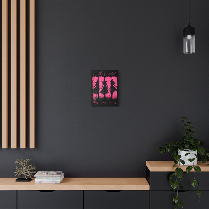 “Something Wicked” Witch Silhouette Canvas – Chaos in Hot Pink