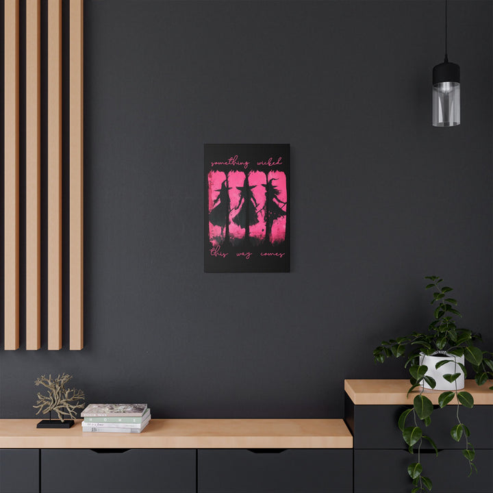“Something Wicked” Witch Silhouette Canvas – Chaos in Hot Pink