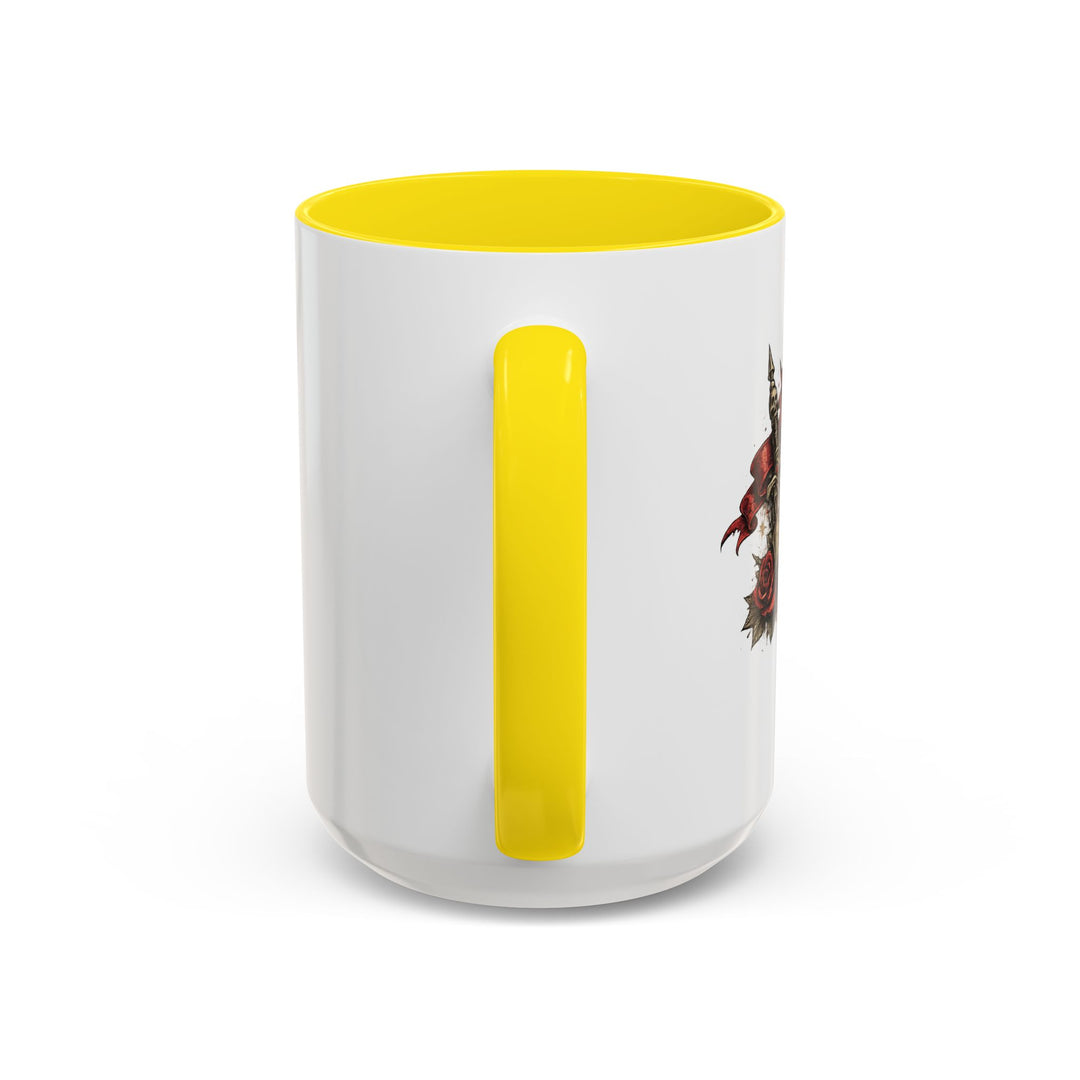 “Built From Red Flags & Bad Decisions” Accent Mug – Chaos Survivor Edition
