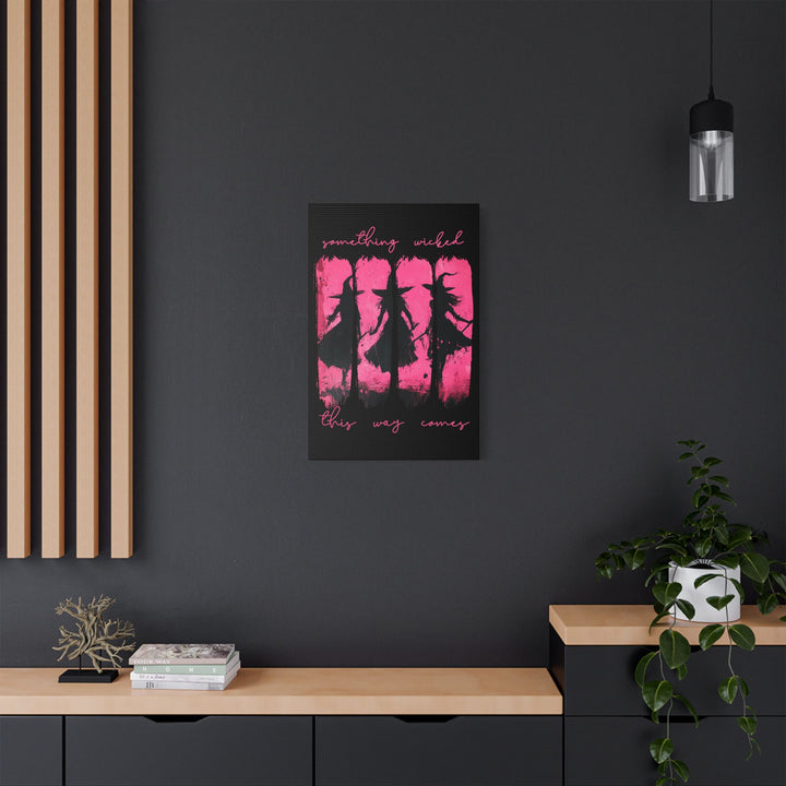 “Something Wicked” Witch Silhouette Canvas – Chaos in Hot Pink