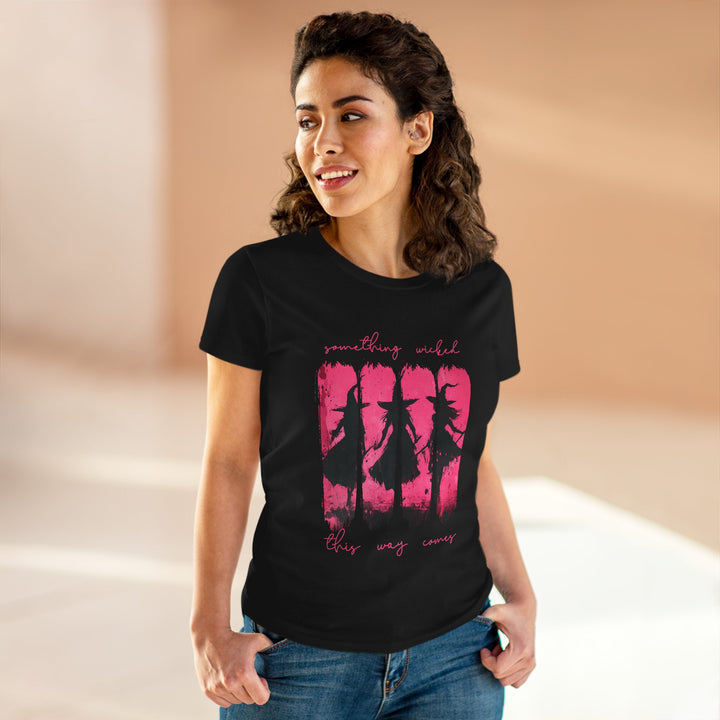 “Something Wicked” – Witches Walk in Hot Pink Tee Graphic T-shirt