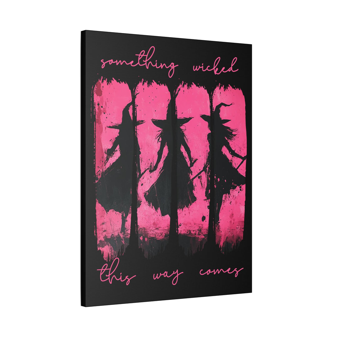 “Something Wicked” Witch Silhouette Canvas – Chaos in Hot Pink