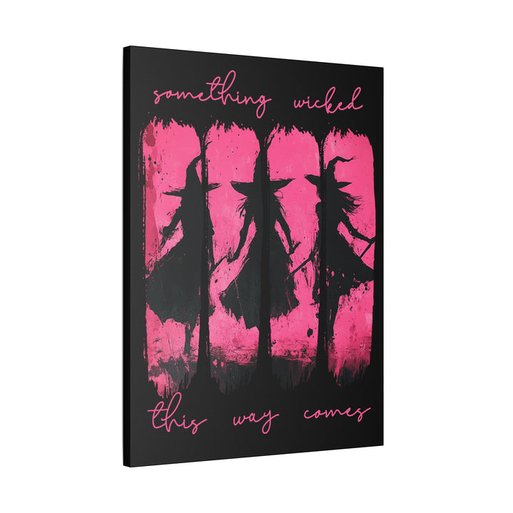 “Something Wicked” Witch Silhouette Canvas – Chaos in Hot Pink