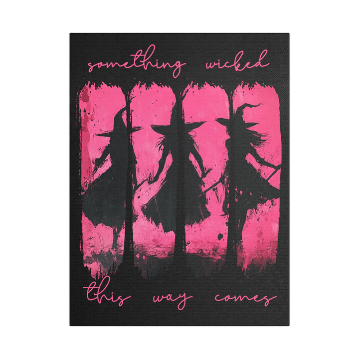 “Something Wicked” Witch Silhouette Canvas – Chaos in Hot Pink