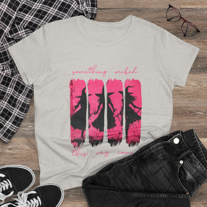 “Something Wicked” – Witches Walk in Hot Pink Tee Graphic T-shirt