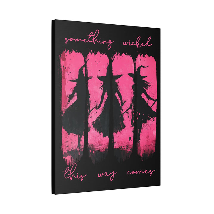 “Something Wicked” Witch Silhouette Canvas – Chaos in Hot Pink