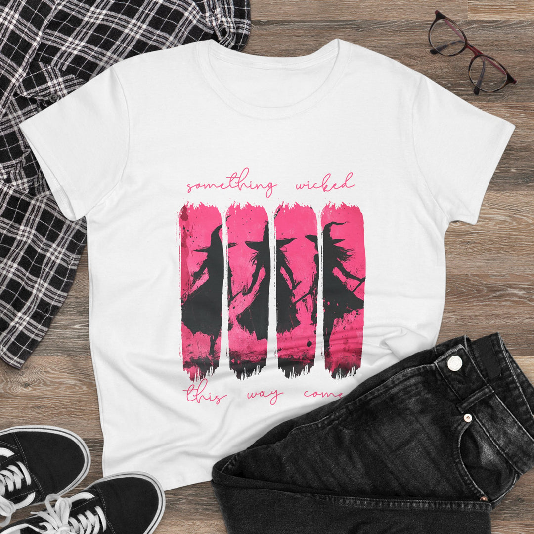 “Something Wicked” – Witches Walk in Hot Pink Tee Graphic T-shirt