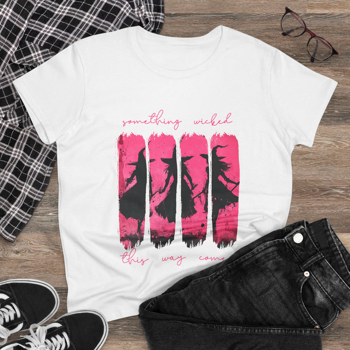 “Something Wicked” – Witches Walk in Hot Pink Tee Graphic T-shirt