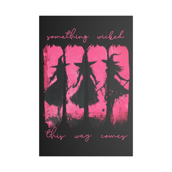 “Something Wicked” Witch Silhouette Canvas – Chaos in Hot Pink