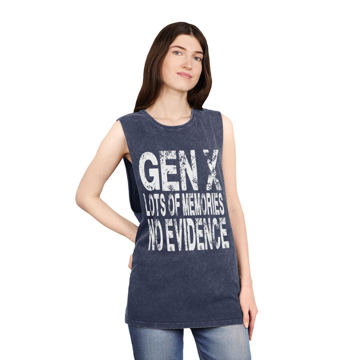 Gen X: Lots of Memories, No Evidence  Stonewash Tank Top, Vintage Unisex Summer Tee,