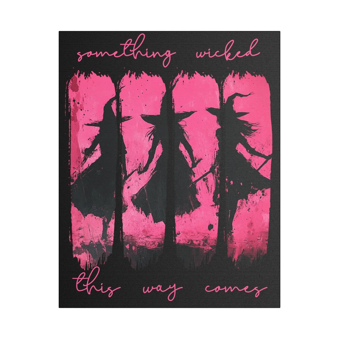 “Something Wicked” Witch Silhouette Canvas – Chaos in Hot Pink