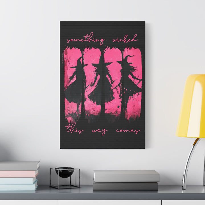 “Something Wicked” Witch Silhouette Canvas – Chaos in Hot Pink