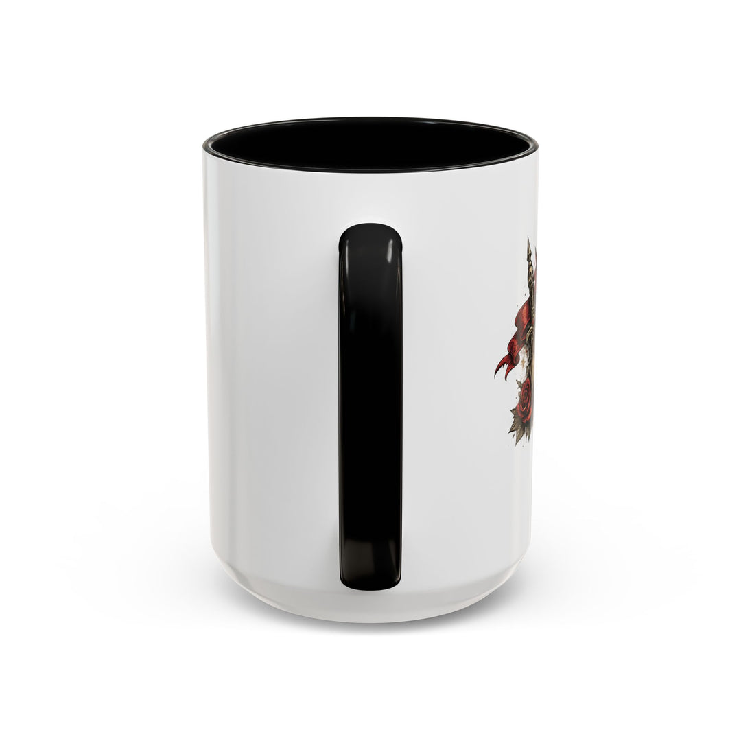 “Built From Red Flags & Bad Decisions” Accent Mug – Chaos Survivor Edition