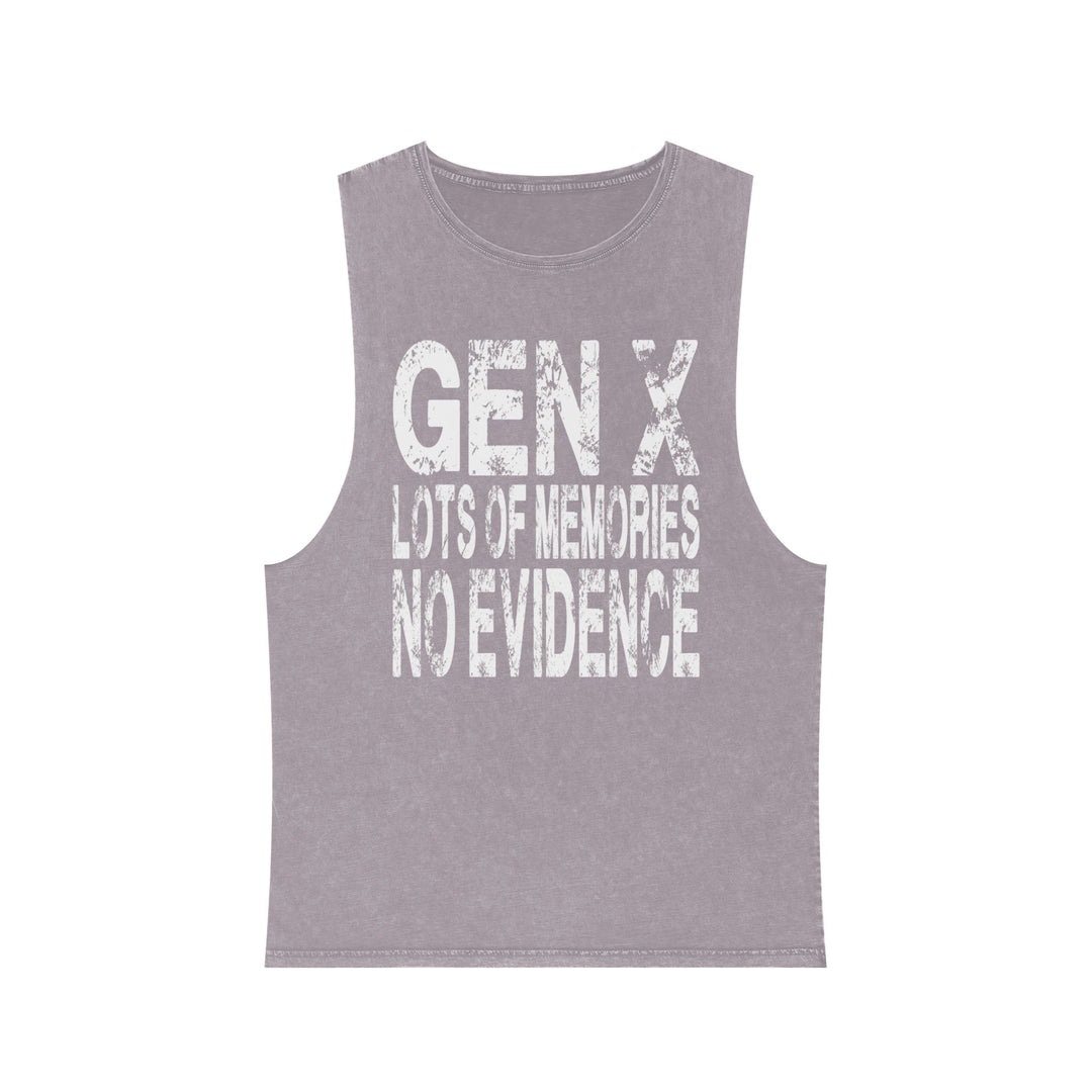 Gen X: Lots of Memories, No Evidence  Stonewash Tank Top, Vintage Unisex Summer Tee,