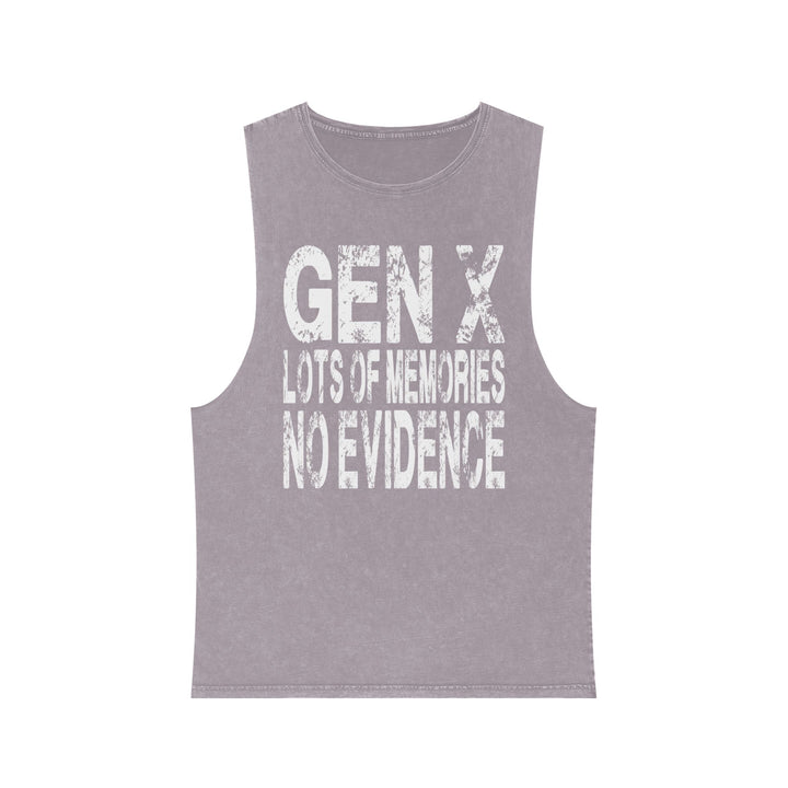 Gen X: Lots of Memories, No Evidence  Stonewash Tank Top, Vintage Unisex Summer Tee,