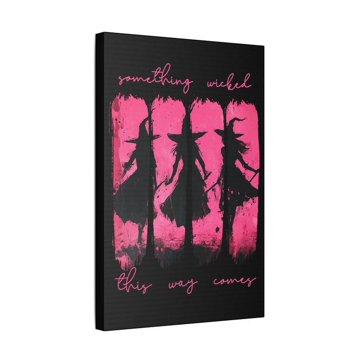 “Something Wicked” Witch Silhouette Canvas – Chaos in Hot Pink