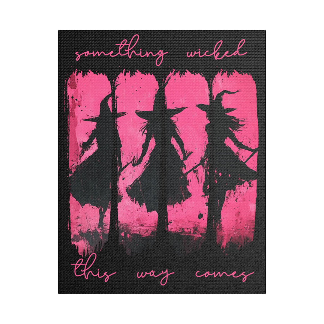 “Something Wicked” Witch Silhouette Canvas – Chaos in Hot Pink
