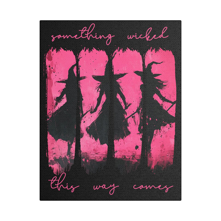 “Something Wicked” Witch Silhouette Canvas – Chaos in Hot Pink