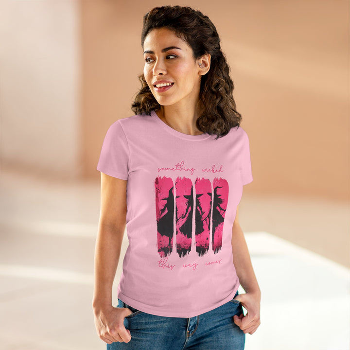 “Something Wicked” – Witches Walk in Hot Pink Tee Graphic T-shirt