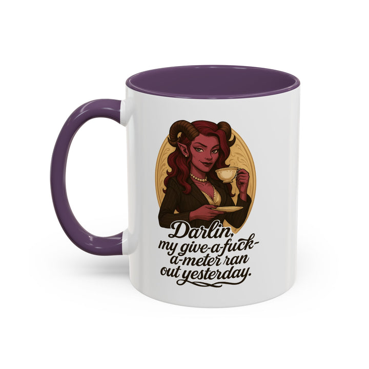 "Give-a-Fuck-o-Meter" Sass Mug – Out of Fucks, Full of Coffee
