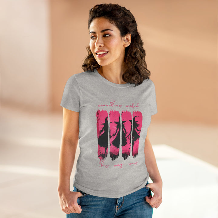 “Something Wicked” – Witches Walk in Hot Pink Tee Graphic T-shirt