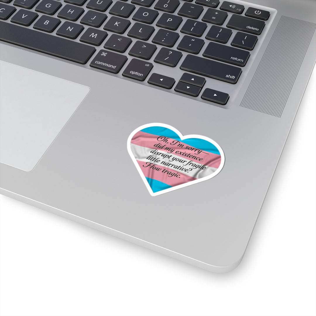 Sorry Not Sorry (Okay, Actually Just Sorry You’re Fragile) Trans Pride Heart Kiss-Cut Stickers,
