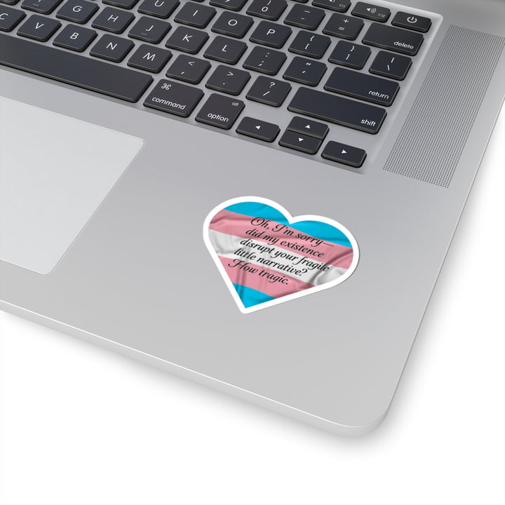 Sorry Not Sorry (Okay, Actually Just Sorry You’re Fragile) Trans Pride Heart Kiss-Cut Stickers,