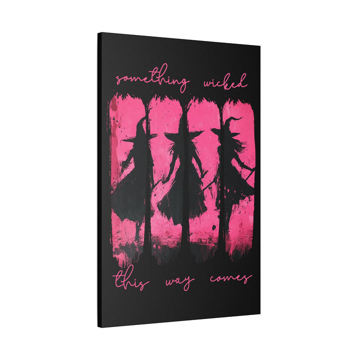 “Something Wicked” Witch Silhouette Canvas – Chaos in Hot Pink