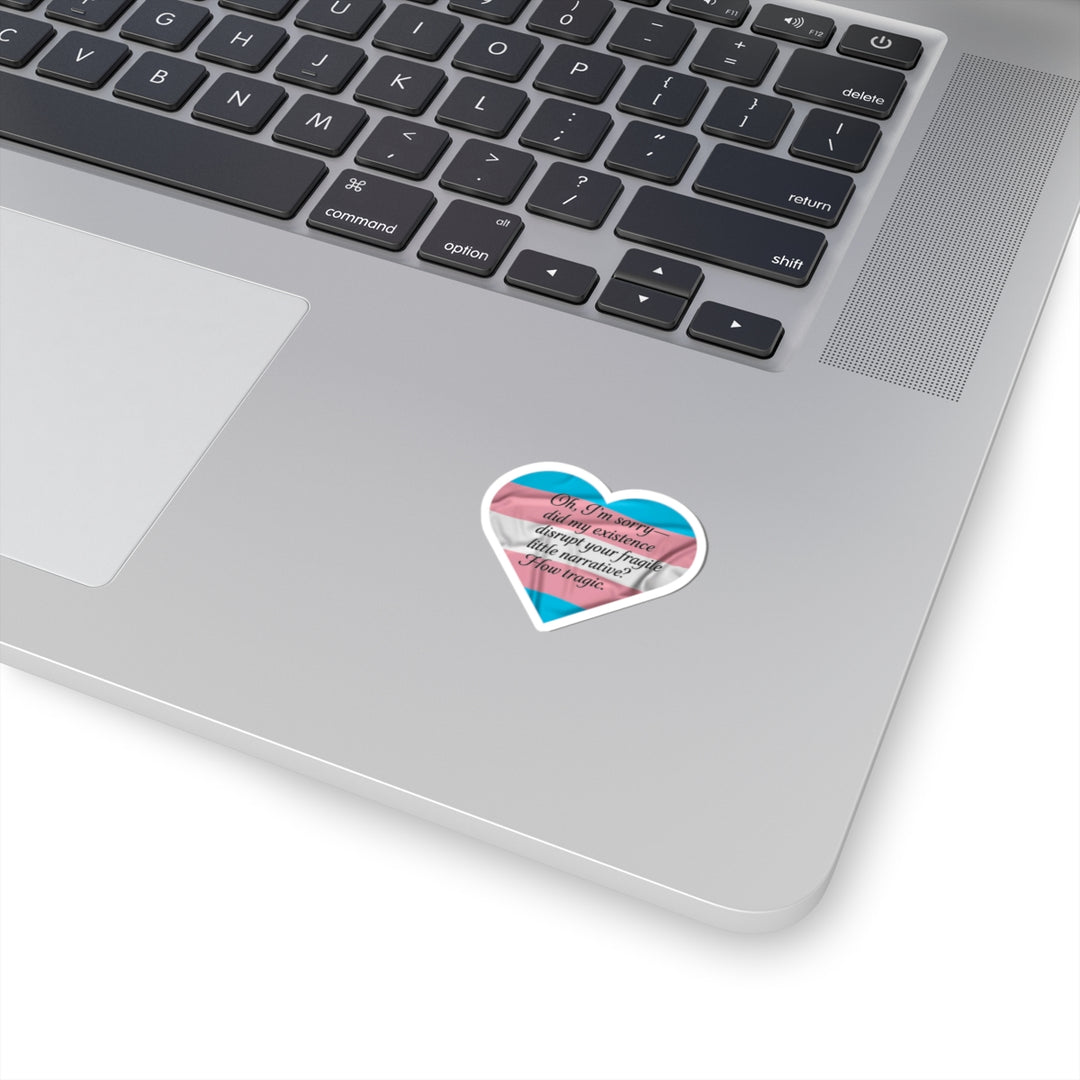 Sorry Not Sorry (Okay, Actually Just Sorry You’re Fragile) Trans Pride Heart Kiss-Cut Stickers,