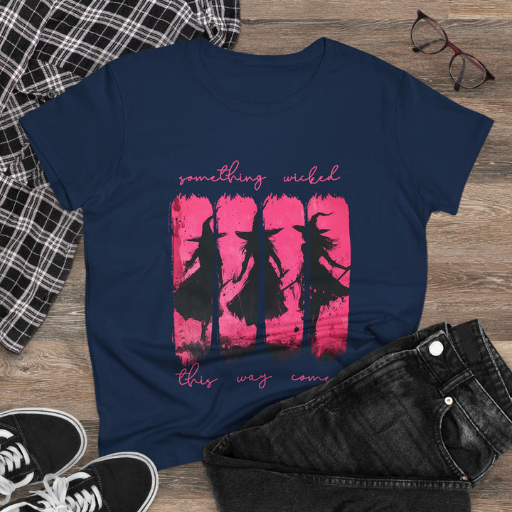 “Something Wicked” – Witches Walk in Hot Pink Tee Graphic T-shirt