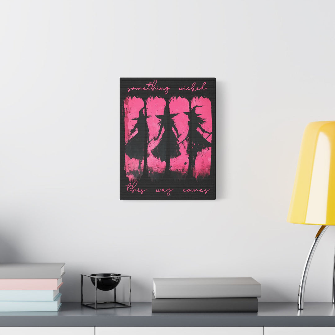 “Something Wicked” Witch Silhouette Canvas – Chaos in Hot Pink