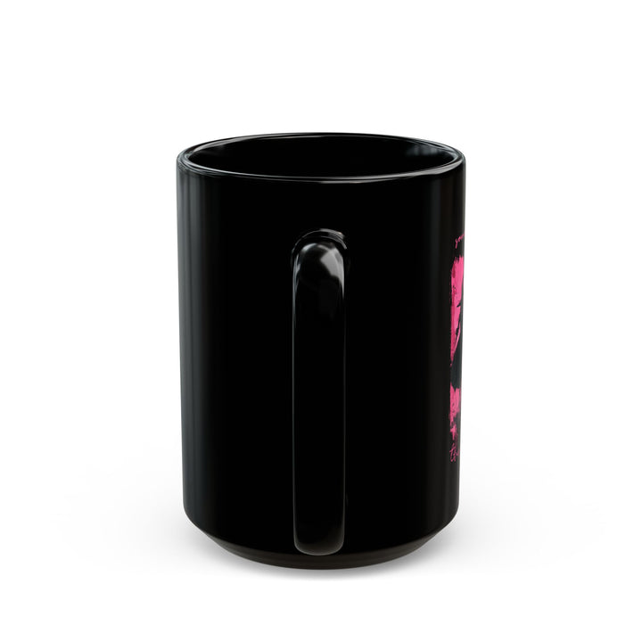 Chic Black “Something Wicked” Witch Coffee Mug – Stirred with Chaos, Served in Pink