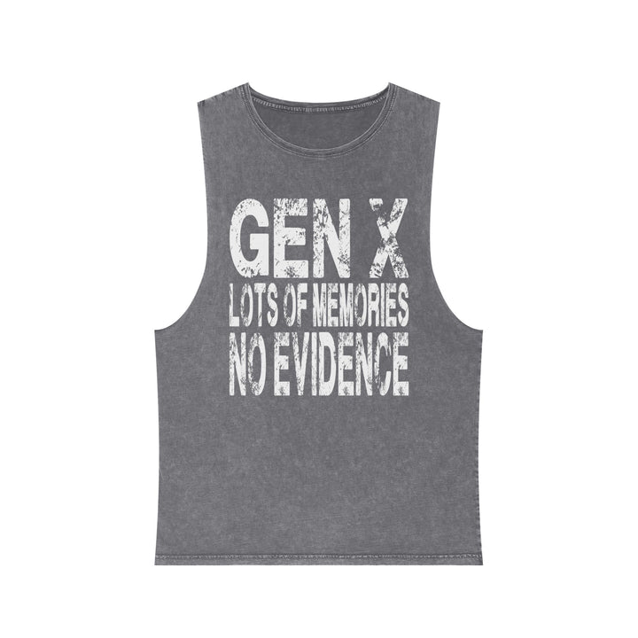 Gen X: Lots of Memories, No Evidence  Stonewash Tank Top, Vintage Unisex Summer Tee,