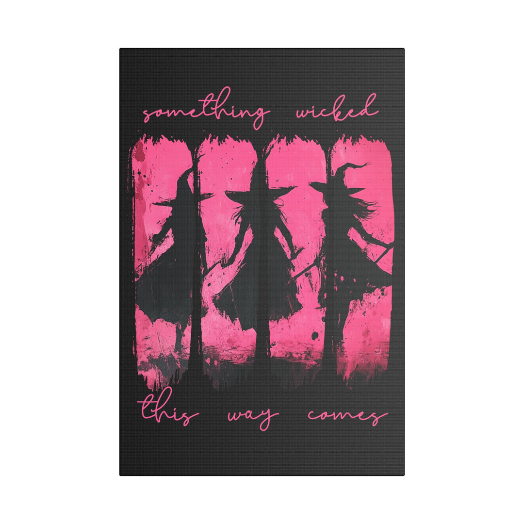 “Something Wicked” Witch Silhouette Canvas – Chaos in Hot Pink