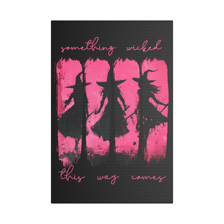 “Something Wicked” Witch Silhouette Canvas – Chaos in Hot Pink