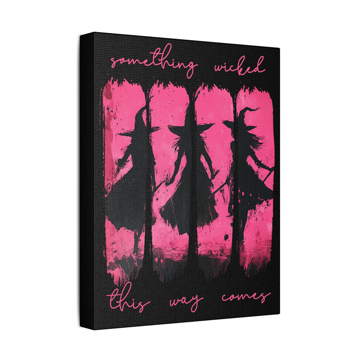 “Something Wicked” Witch Silhouette Canvas – Chaos in Hot Pink