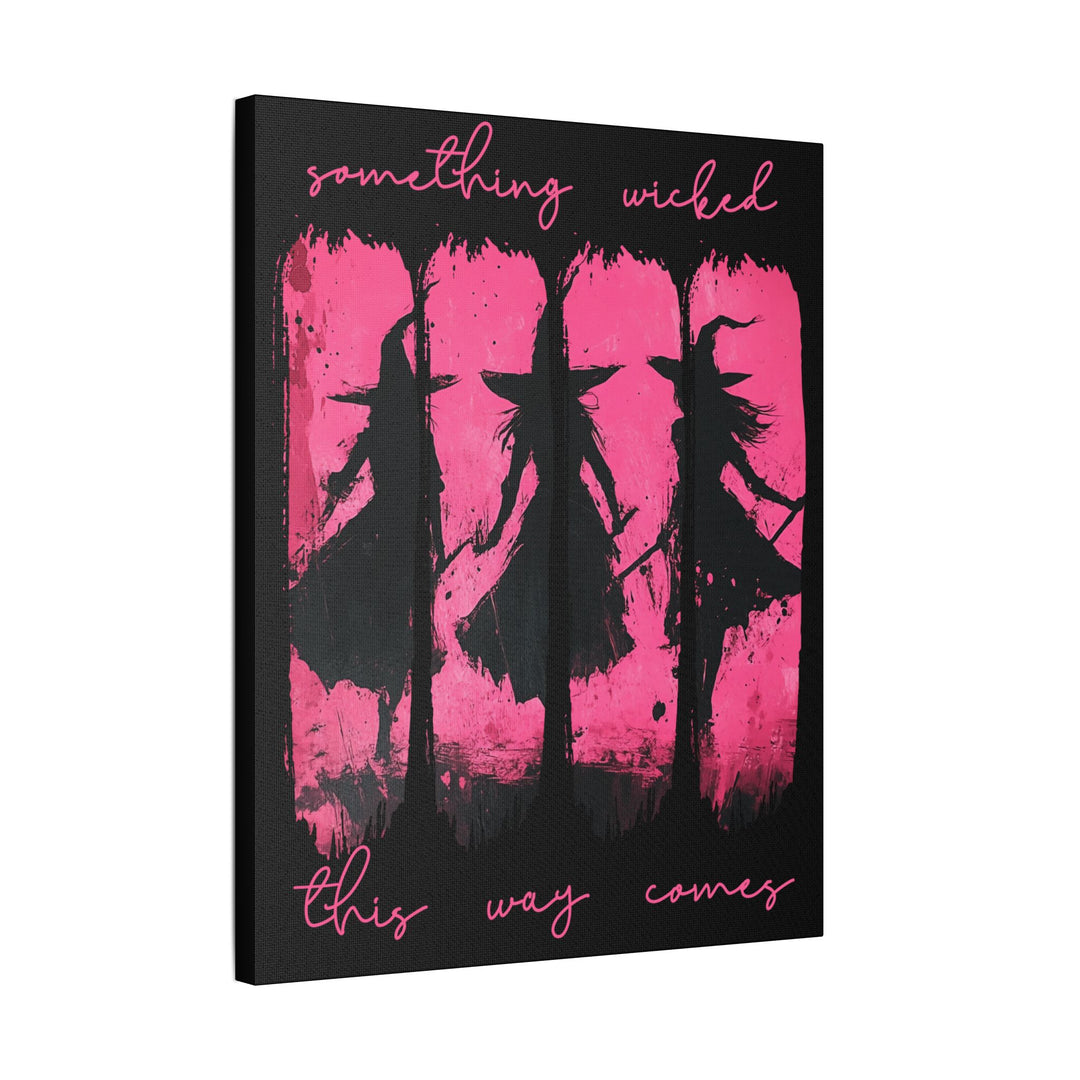 “Something Wicked” Witch Silhouette Canvas – Chaos in Hot Pink