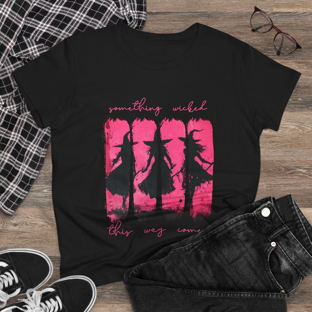 “Something Wicked” – Witches Walk in Hot Pink Tee Graphic T-shirt