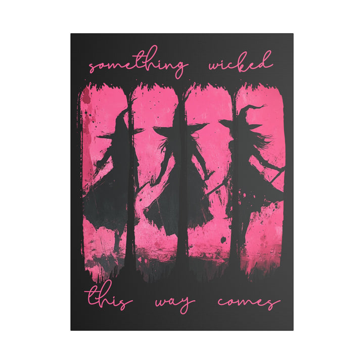 “Something Wicked” Witch Silhouette Canvas – Chaos in Hot Pink