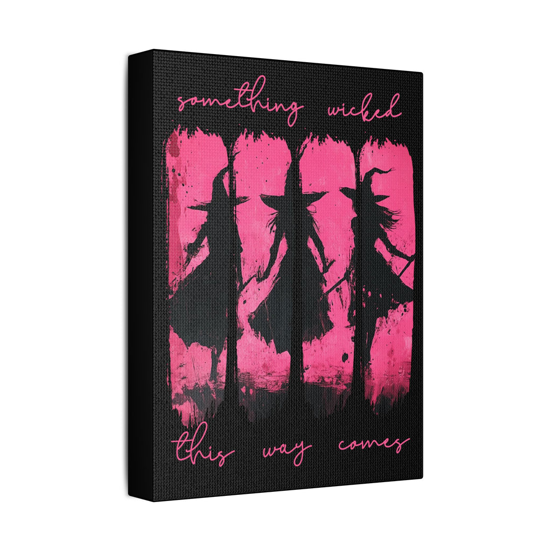 “Something Wicked” Witch Silhouette Canvas – Chaos in Hot Pink