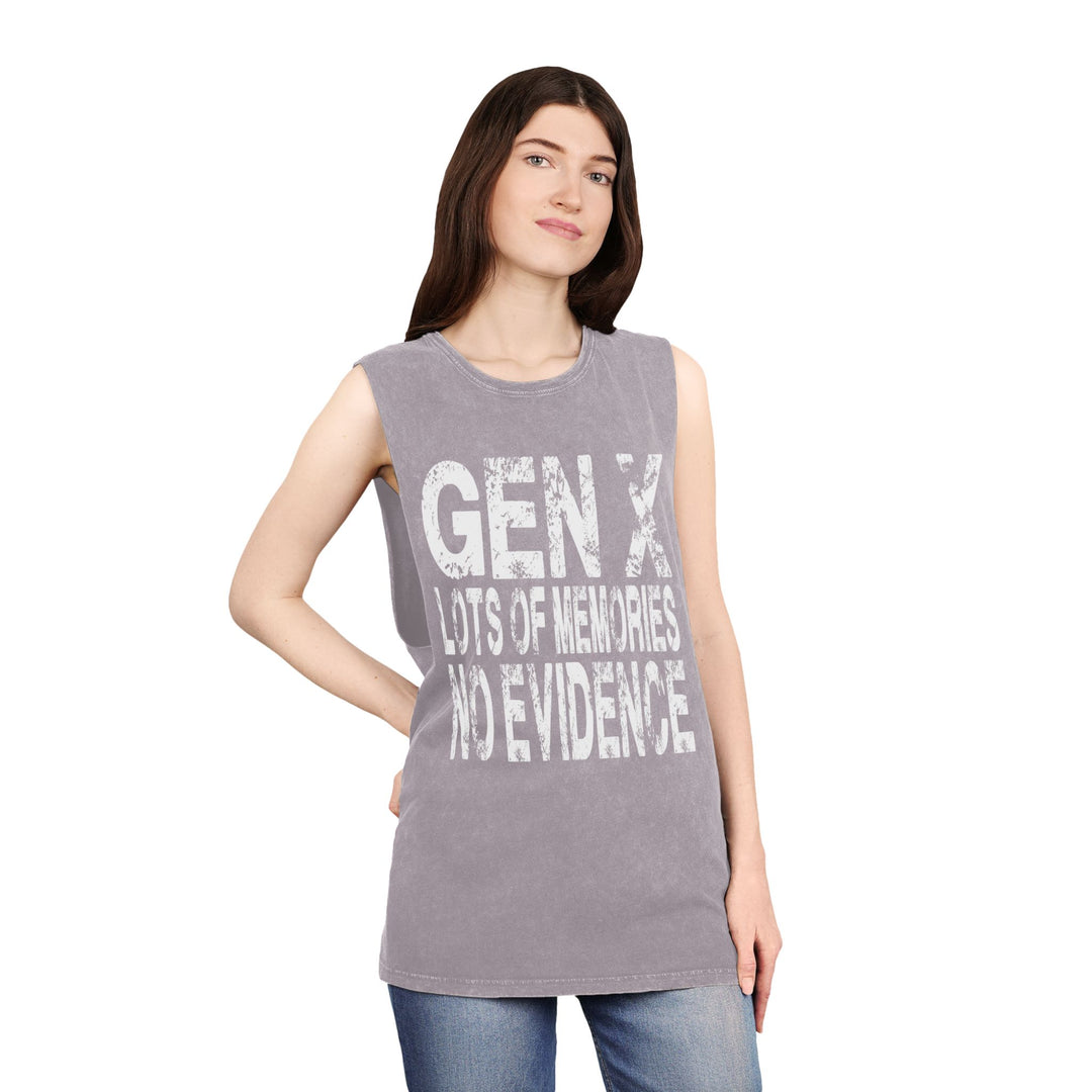 Gen X: Lots of Memories, No Evidence  Stonewash Tank Top, Vintage Unisex Summer Tee,